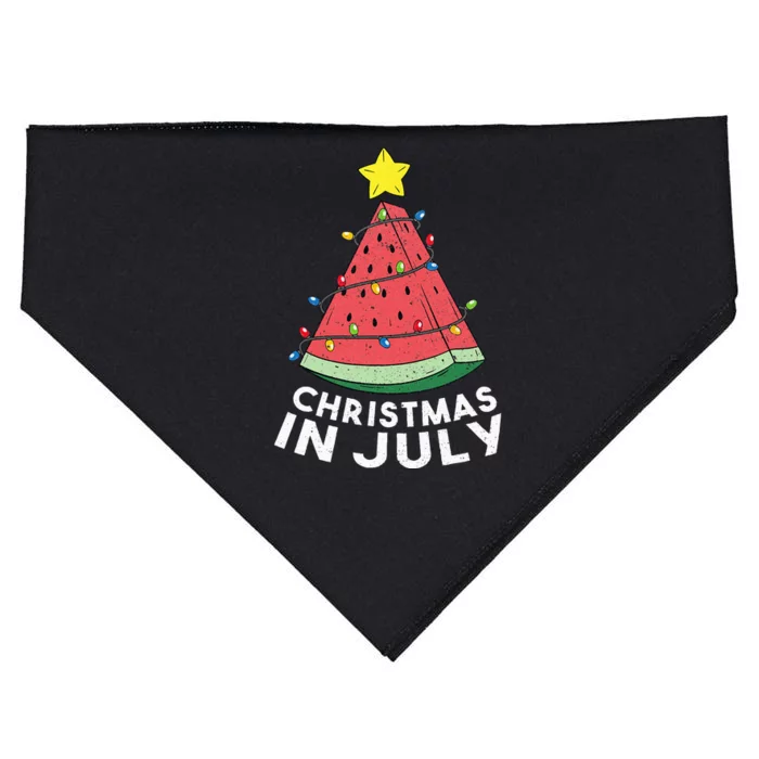 Christmas In July Summer Watermelon Xmas Tree USA-Made Doggie Bandana