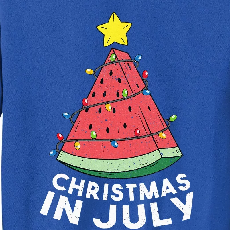 Christmas In July Summer Watermelon Xmas Tree Sweatshirt