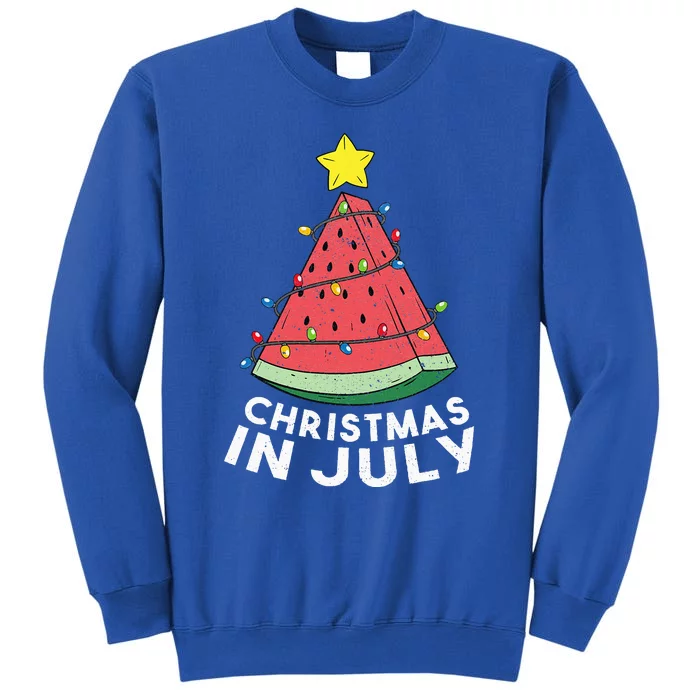 Christmas In July Summer Watermelon Xmas Tree Sweatshirt