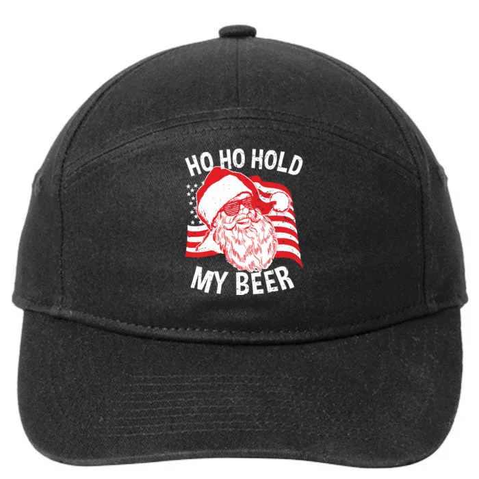 Christmas In July Santa Ho Ho Hold My Beer 7-Panel Snapback Hat