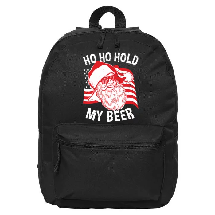 Christmas In July Santa Ho Ho Hold My Beer 16 in Basic Backpack