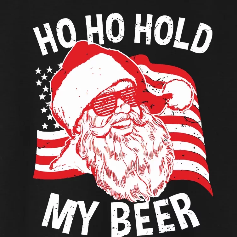 Christmas In July Santa Ho Ho Hold My Beer Women's Crop Top Tee