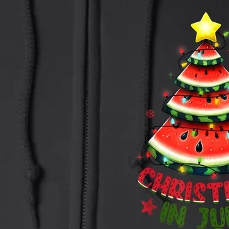 Christmas In July Watermelon Xmas Tree Full Zip Hoodie