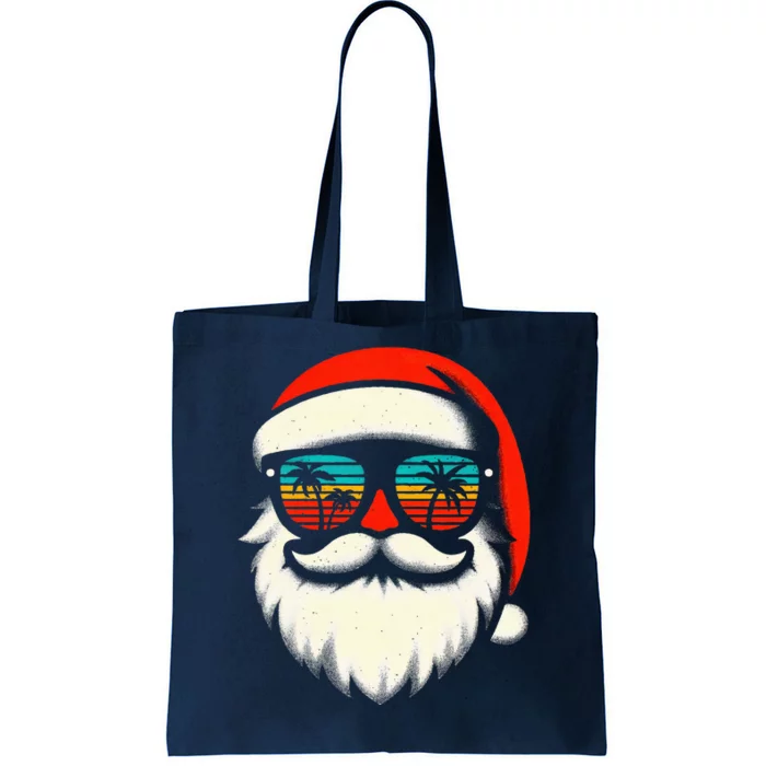 Christmas In July Santa Hat Sunglasses Beach Summer Vacation Tote Bag