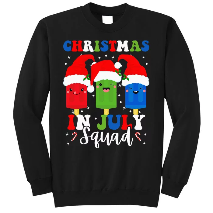 Christmas In July Squad Santa Hats Popsicles Xmas Vibes Sweatshirt