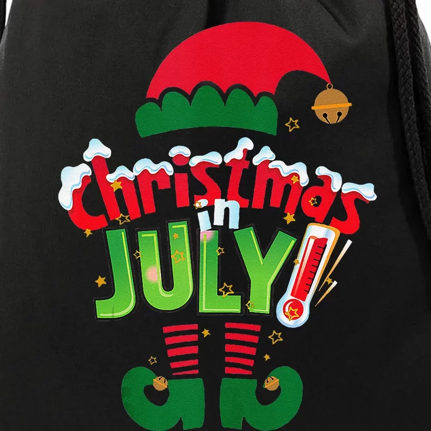 Christmas In July Costume Elf Sunglasses Beach Lover Family Drawstring Bag