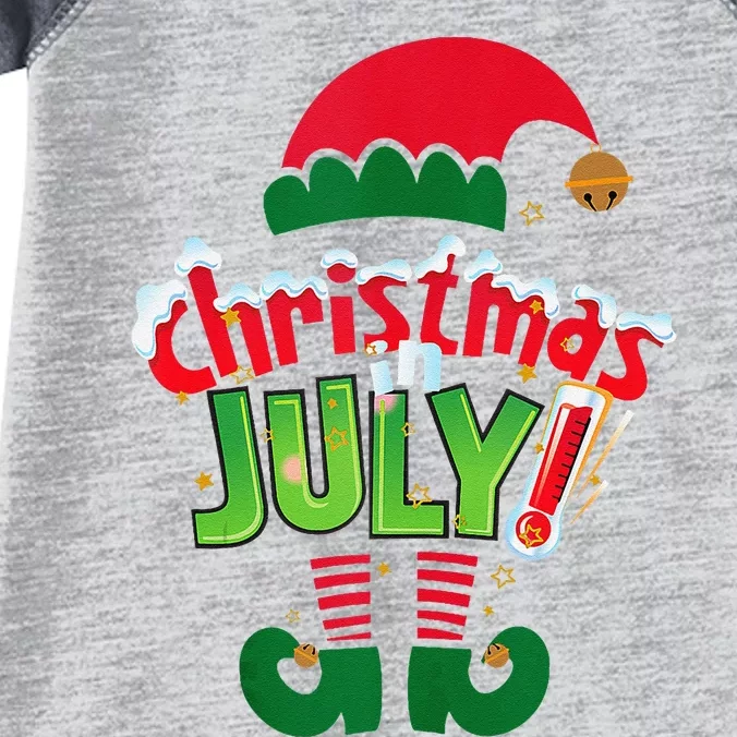 Christmas In July Costume Elf Sunglasses Beach Lover Family Infant Baby Jersey Bodysuit