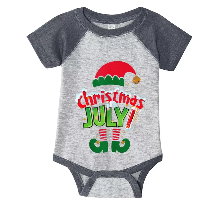 Christmas In July Costume Elf Sunglasses Beach Lover Family Infant Baby Jersey Bodysuit