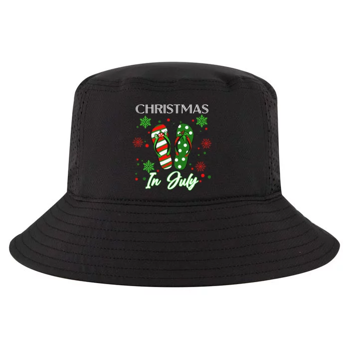 Christmas In July Flip Flops Summer Vacation Beach Lovers Cool Comfort Performance Bucket Hat