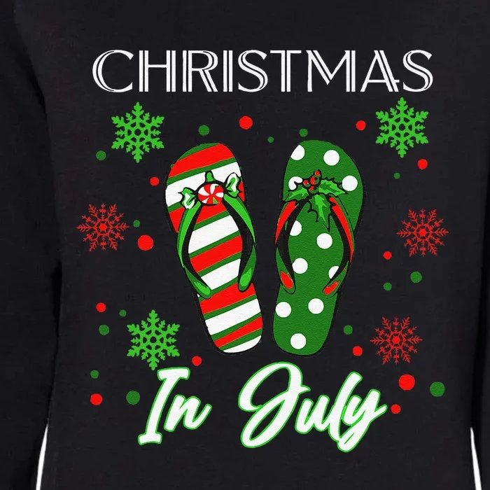 Christmas In July Flip Flops Summer Vacation Beach Lovers Womens California Wash Sweatshirt