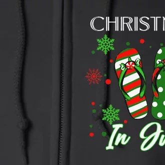 Christmas In July Flip Flops Summer Vacation Beach Lovers Full Zip Hoodie