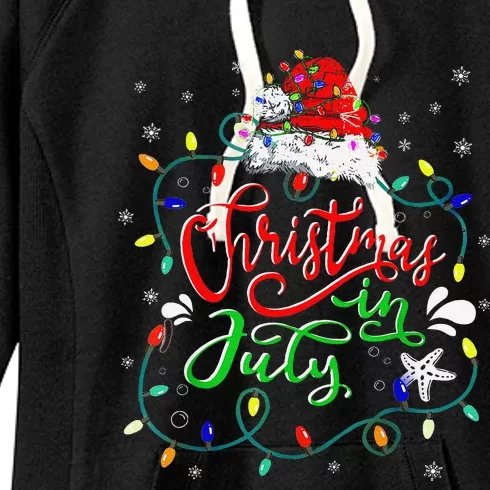 Christmas In July Lights Funny Summer Xmas Women's Fleece Hoodie