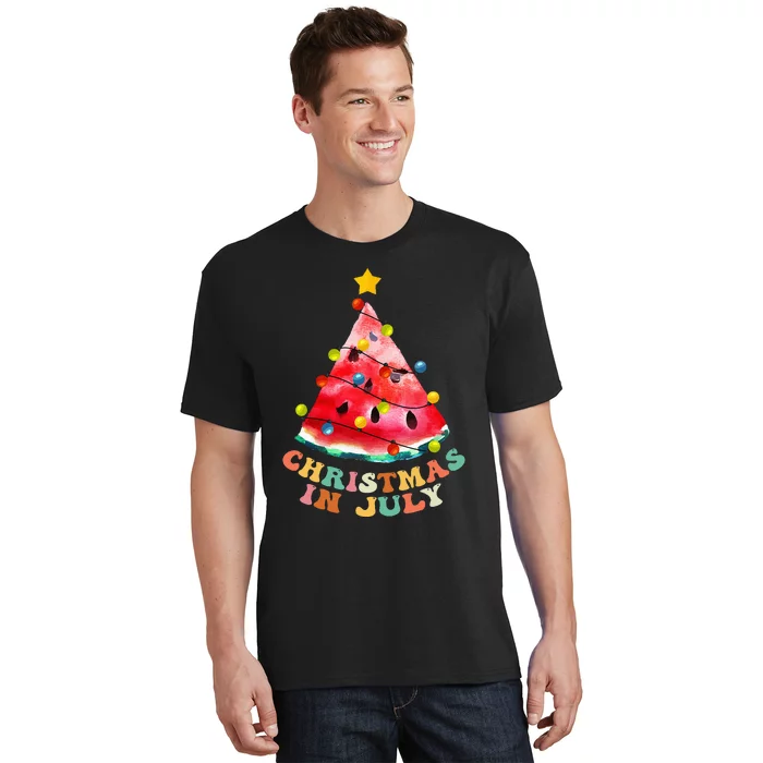 Christmas In July Watermelon Funny Summer Vacation T-Shirt