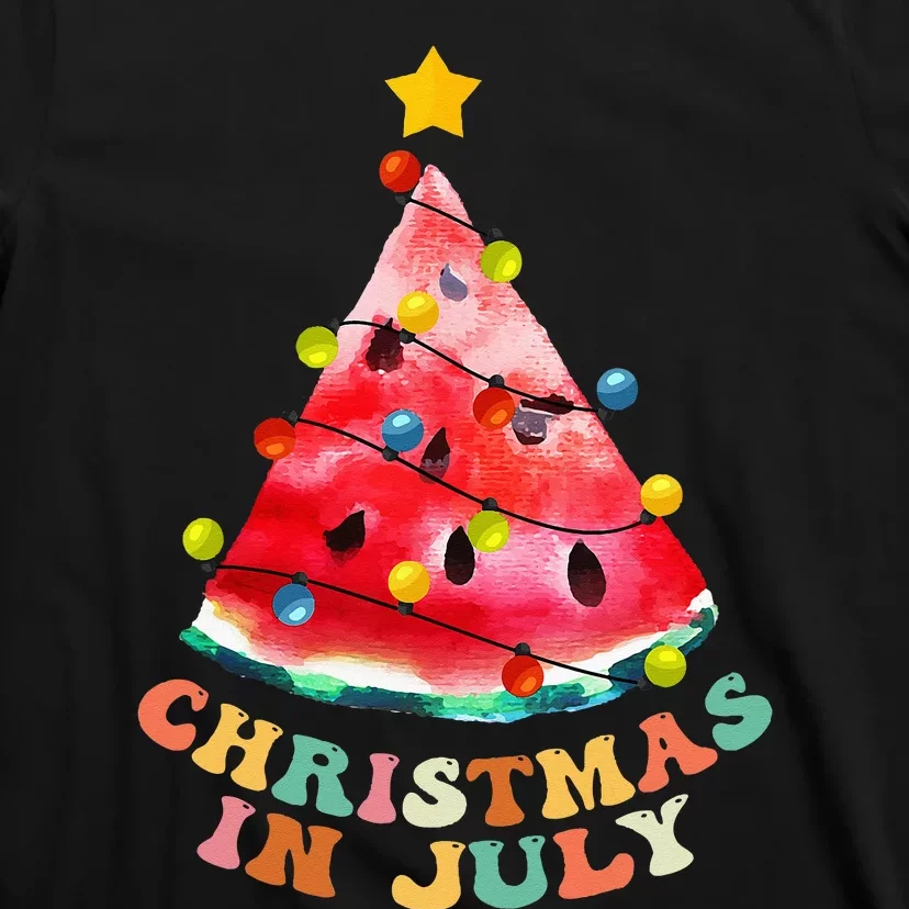 Christmas In July Watermelon Funny Summer Vacation T-Shirt