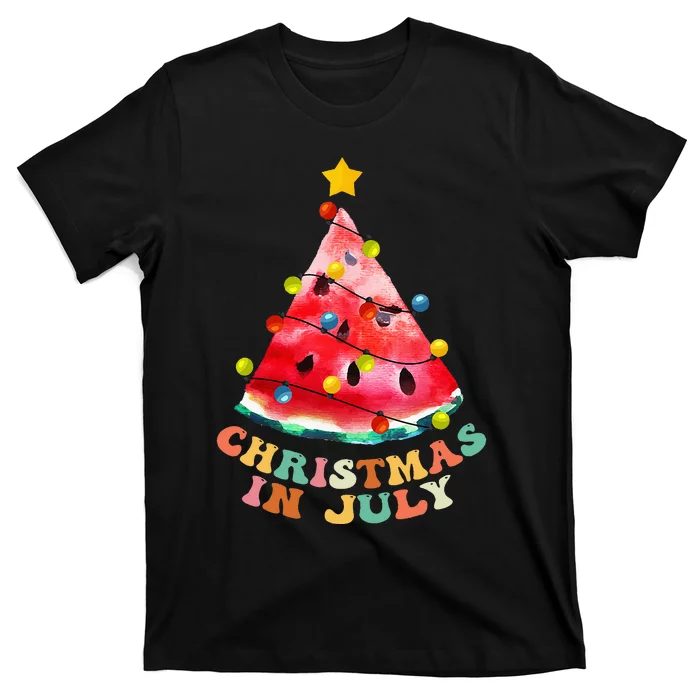 Christmas In July Watermelon Funny Summer Vacation T-Shirt