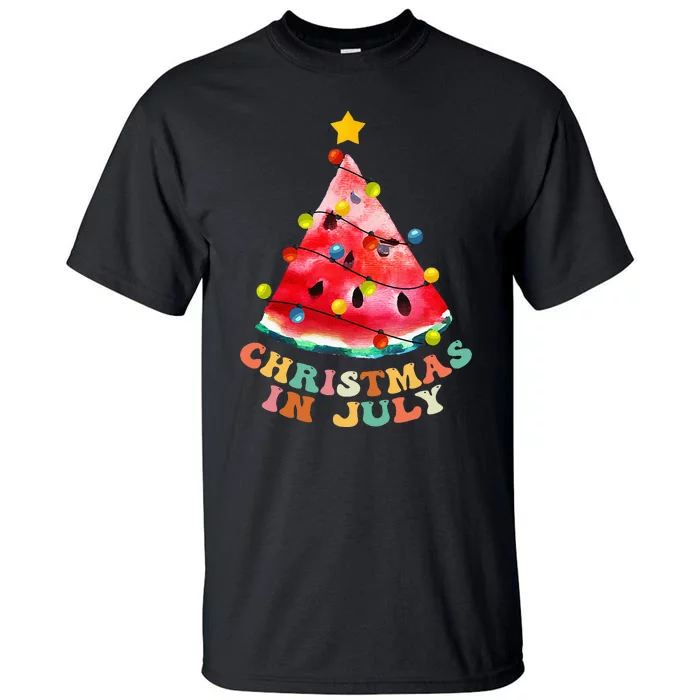 Christmas In July Watermelon Funny Summer Vacation Tall T-Shirt