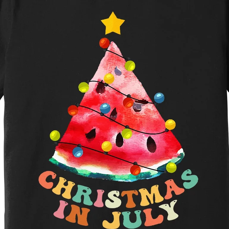 Christmas In July Watermelon Funny Summer Vacation Premium T-Shirt