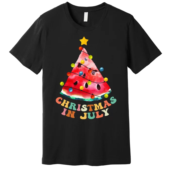 Christmas In July Watermelon Funny Summer Vacation Premium T-Shirt