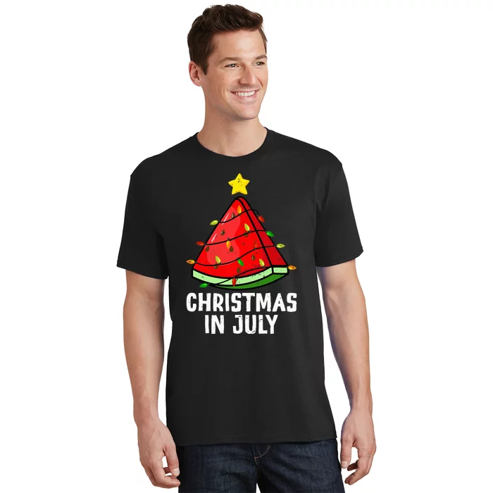 Christmas In July Watermelon Summer Beach Vacation T-Shirt