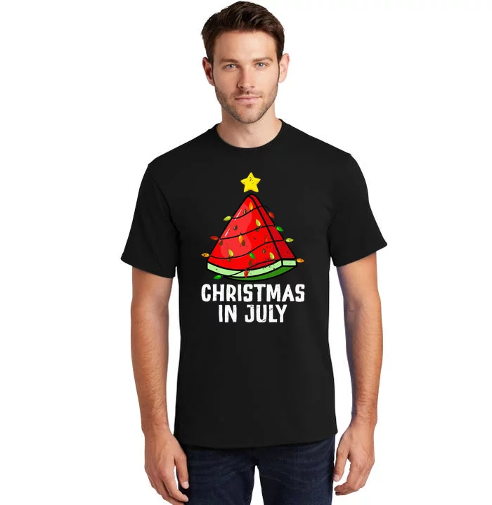 Christmas In July Watermelon Summer Beach Vacation Tall T-Shirt