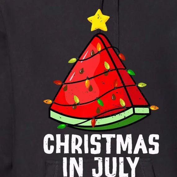 Christmas In July Watermelon Summer Beach Vacation Premium Hoodie