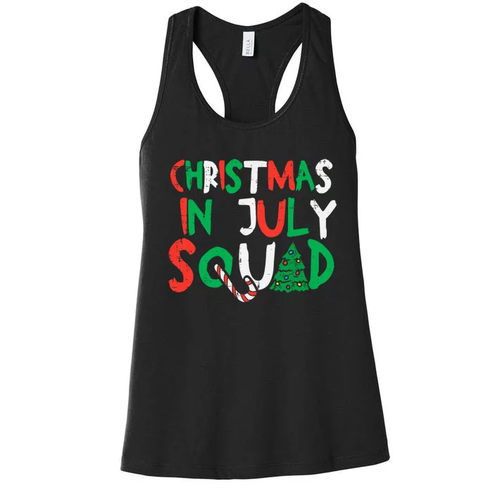 Christmas In July Squad Funny Summer Xmas Women's Racerback Tank