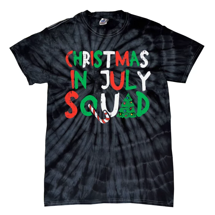 Christmas In July Squad Funny Summer Xmas Tie-Dye T-Shirt