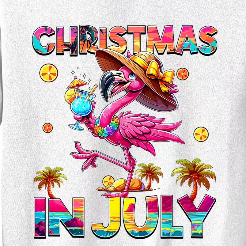 Christmas In July Flamingo Beach Summer Hawaii Sweatshirt