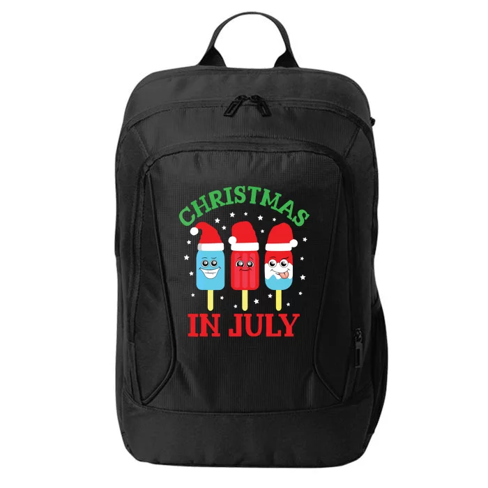 Christmas In July Shirts Ice Pops Santa Funny City Backpack