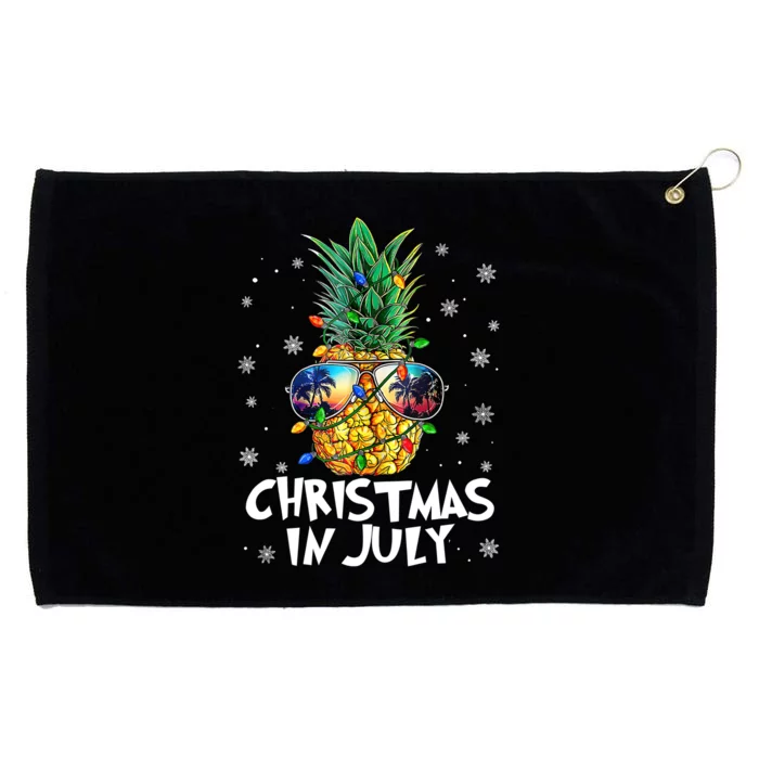 Christmas In July Pineapple Wear Summer Glasses Summer Funny Grommeted Golf Towel