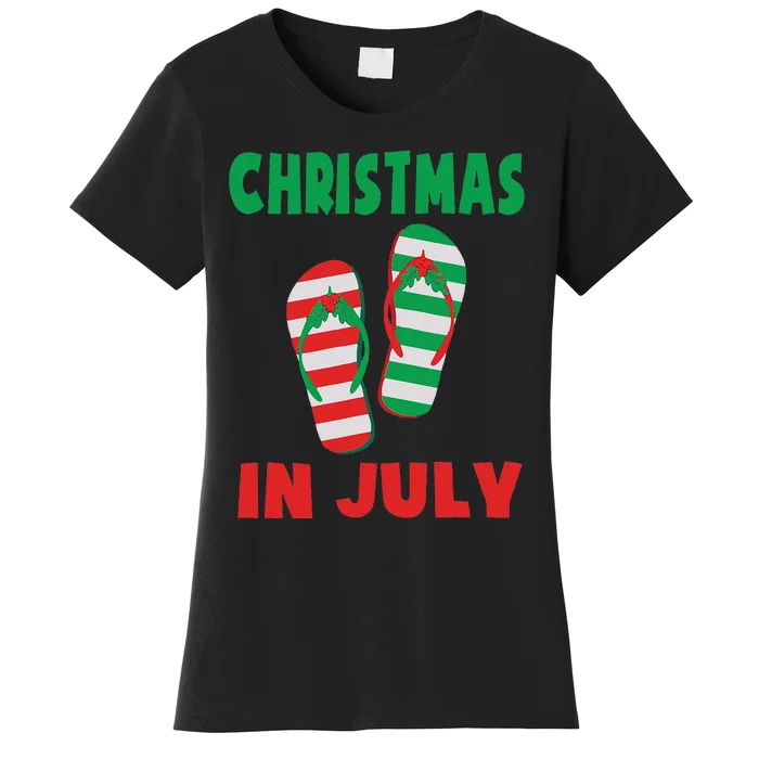 Christmas In July Flip Flop Xmas In July Decorations Party Women's T-Shirt