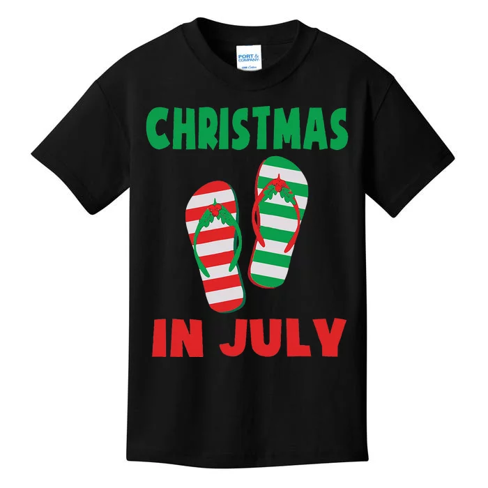 Christmas In July Flip Flop Xmas In July Decorations Party Kids T-Shirt