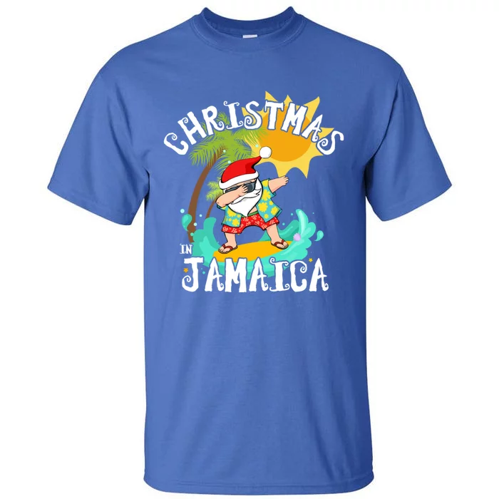 Christmas In Jamaica Dabbing Santa Family Vacation Gift Tall T-Shirt