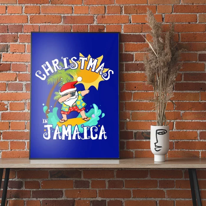 Christmas In Jamaica Dabbing Santa Family Vacation Gift Poster