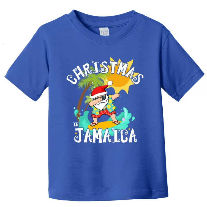 Christmas In Jamaica Dabbing Santa Family Vacation Gift Toddler T-Shirt