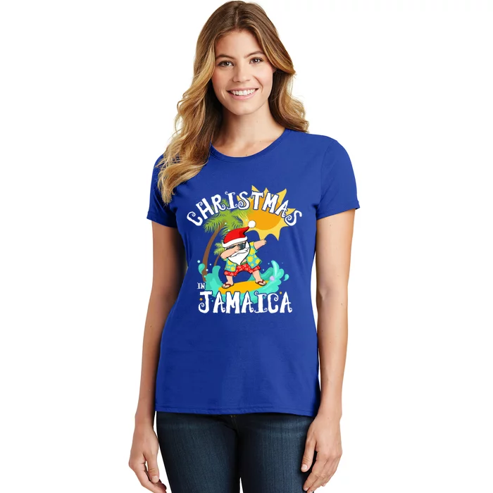 Christmas In Jamaica Dabbing Santa Family Vacation Gift Women's T-Shirt