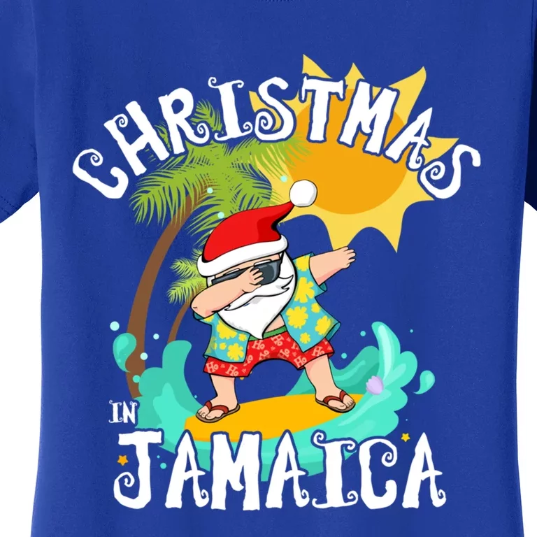 Christmas In Jamaica Dabbing Santa Family Vacation Gift Women's T-Shirt