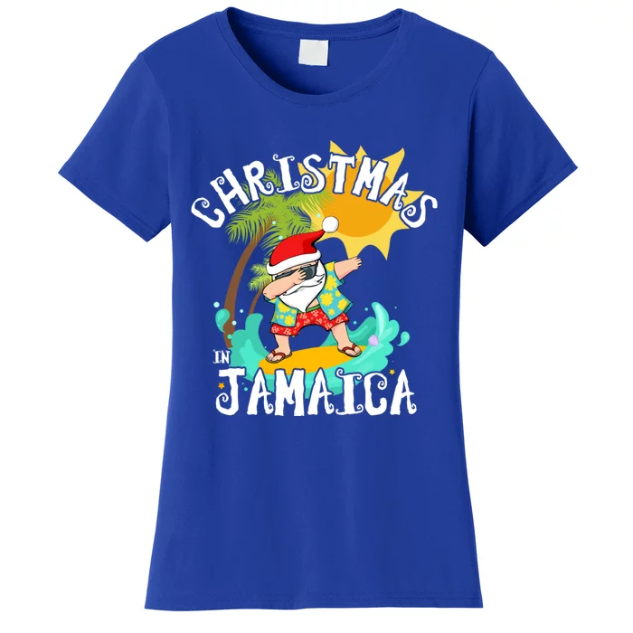 Christmas In Jamaica Dabbing Santa Family Vacation Gift Women's T-Shirt