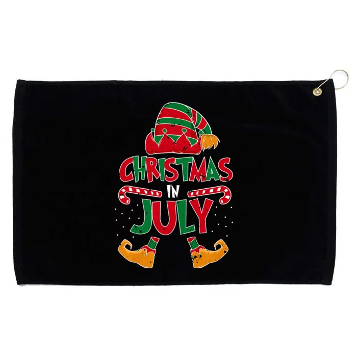 Christmas In July Elf Beach Summer Funny Christmas In July Grommeted Golf Towel