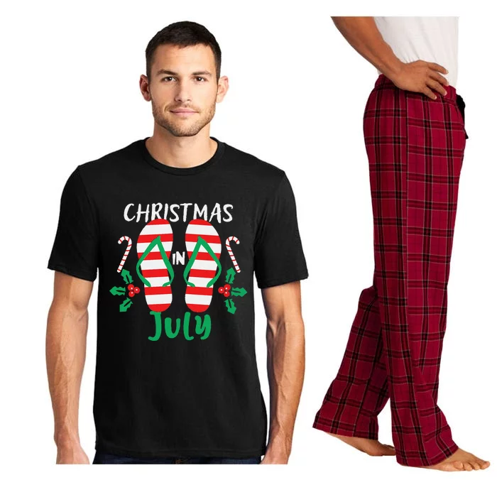 Christmas in July Flip Flops Summer Tee Pajama Set