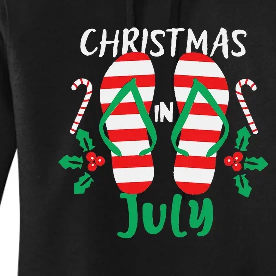 Christmas in July Flip Flops Summer Tee Women's Pullover Hoodie