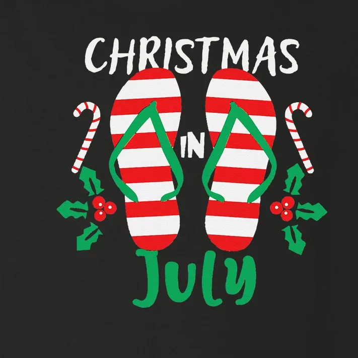 Christmas in July Flip Flops Summer Tee Toddler Long Sleeve Shirt