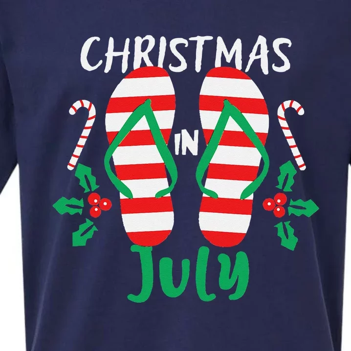 Christmas in July Flip Flops Summer Tee Sueded Cloud Jersey T-Shirt