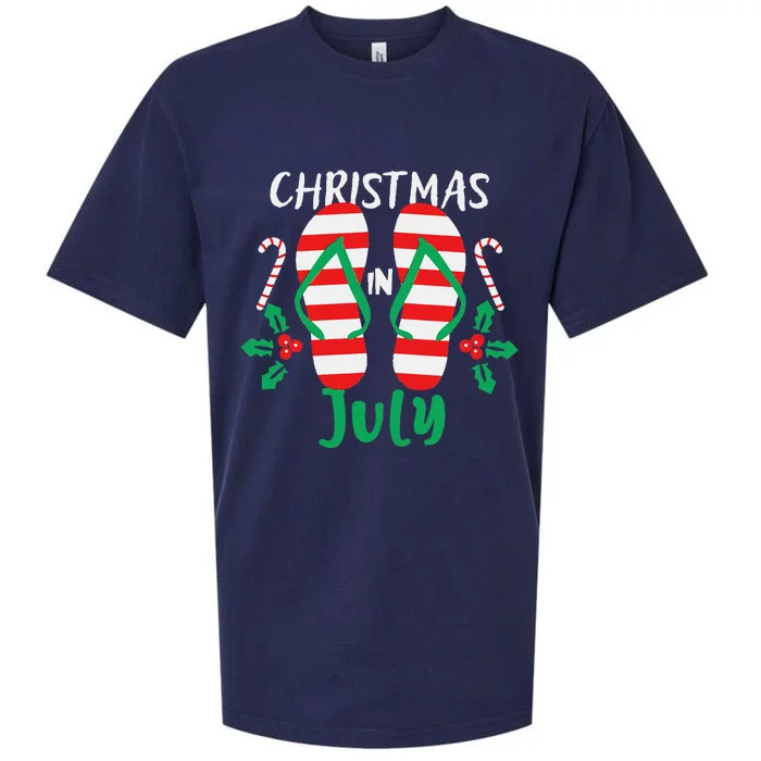 Christmas in July Flip Flops Summer Tee Sueded Cloud Jersey T-Shirt