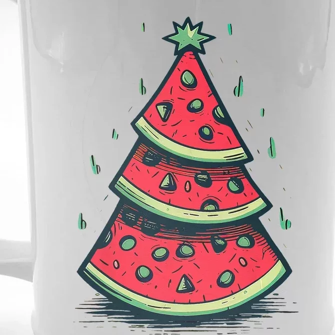 Christmas In July Watermelon Christmas Tre Front & Back Beer Stein