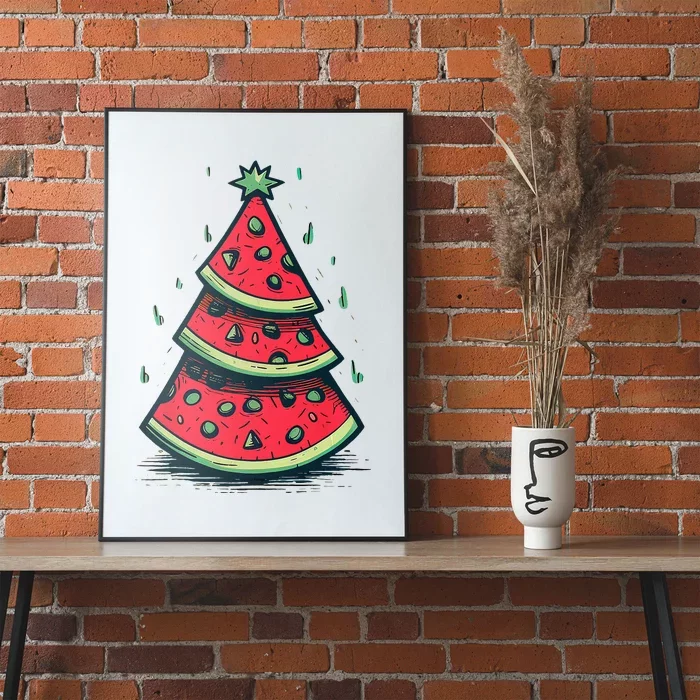 Christmas In July Watermelon Christmas Tre Poster