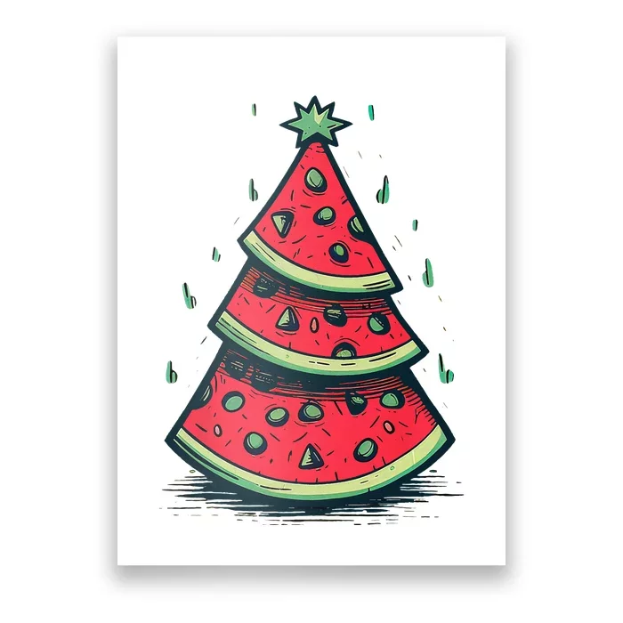 Christmas In July Watermelon Christmas Tre Poster