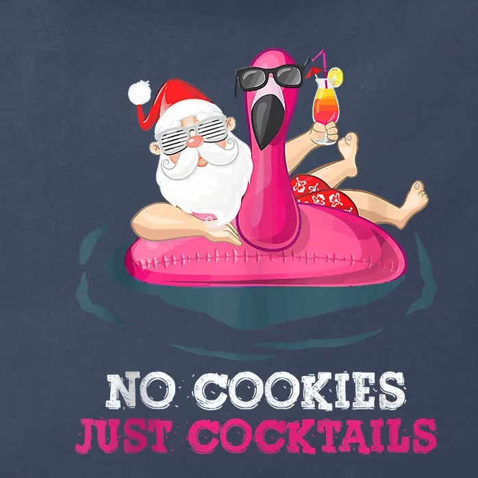 Christmas In July No Cookies Just Cocktails Summer Flamingo Zip Tote Bag