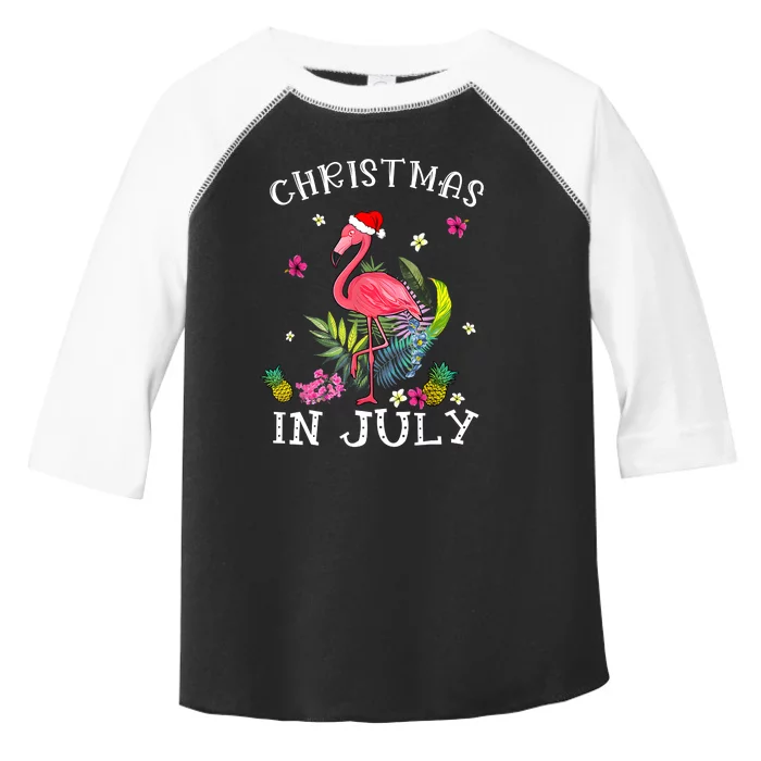 Christmas In July Shirts For Women Pink Flamingo Toddler Fine Jersey T-Shirt