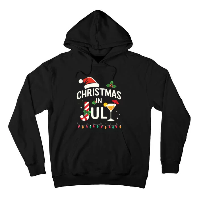 Christmas In July With Candy Cane For Summer Beach Xmas Tall Hoodie